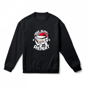 Eat Sleep Game Repeat, Gamer Yeni Yıl Kutlaması Oversize Sweatshirt Ürün Görseli