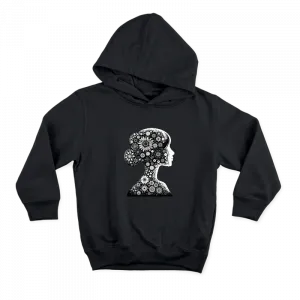 Çiçekli Kadın Silüeti Hoodie Ürün Görseli