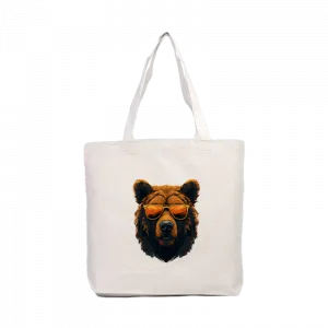 Gözlüklü Ayı Kanvas Çanta Ürün Görseli