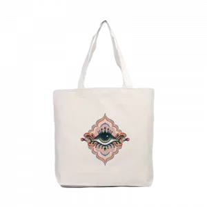Minimalist Oryantalist Evil Eye Kanvas Çanta Ürün Görseli