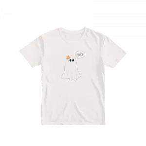 Boo! Sevimli Hayalet İllüstrasyonu Basic Tshirt Ürün Görseli