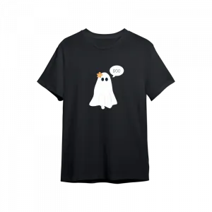 Boo! Sevimli Hayalet İllüstrasyonu Oversize Tshirt  Ürün Görseli