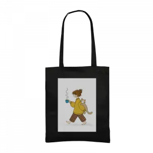 Kedi ve kahve Gabardin Çanta Ürün Görseli