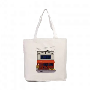 Cat on the roof🐈‍⬛ Kanvas Çanta Ürün Görseli