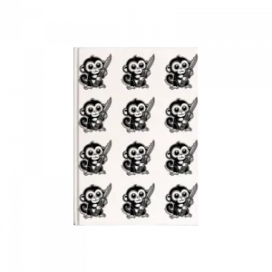 Sustalı Maymun Kanvas Defter Ürün Görseli