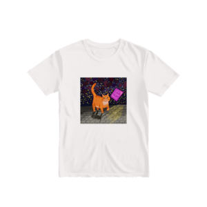 Pankartlı Kedi Basic Tshirt Ürün Görseli
