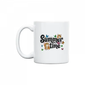 Summer Vibes with Cute Kittens & Butterflies Kupa Ürün Görseli