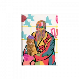 Dostocatsy - Dostoyevski ve Kedisi Kanvas Defter Ürün Görseli