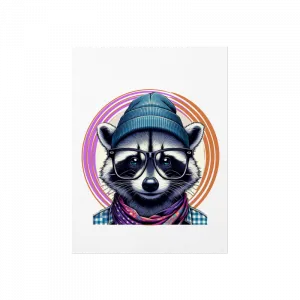 Gözlüklü Rakun, güneş tutulması Poster Ürün Görseli