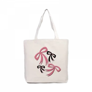 pink black bows Kanvas Çanta Ürün Görseli