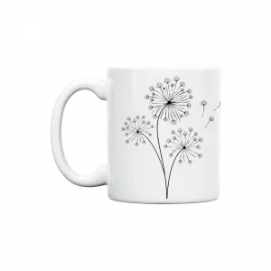 dandelion line art Kupa Ürün Görseli