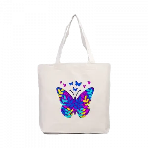 3D colorful butterfly (3 boyutlu renkli kelebek) Kanvas Çanta Ürün Görseli