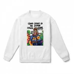 Her Zaman Çiçekler Oversize Sweatshirt Ürün Görseli